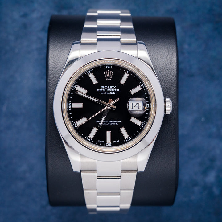 Rolex Datejust II 116300 Steel Black Index Dial – front