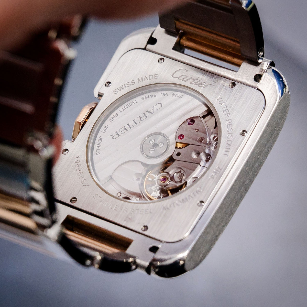 Cartier Santos Tank Anglaise W5310006 Steel & Rose Gold – bracelet