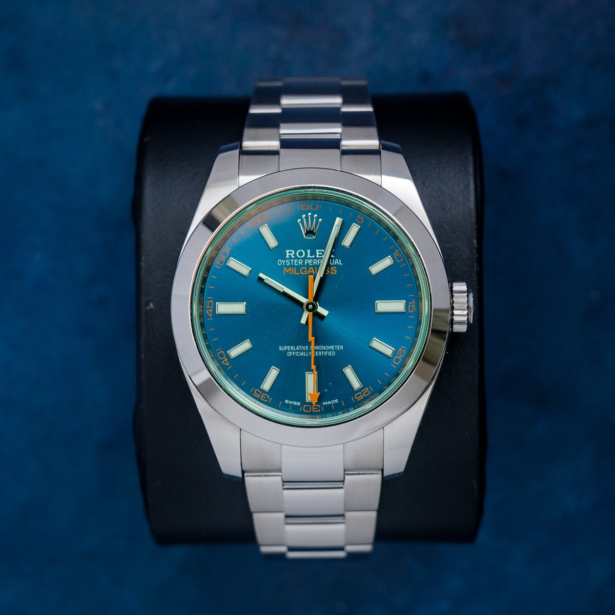 Rolex Milgauss 116400GV Blue Dial – front