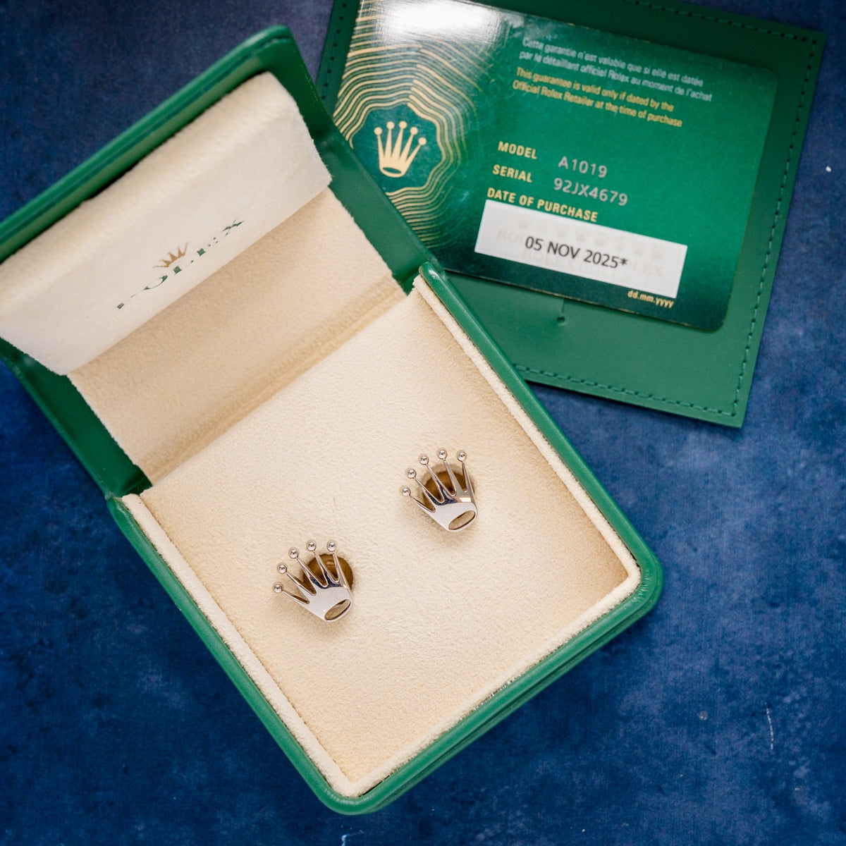 Rolex Crown Cufflinks (A1019) - 18K White Gold Unworn - Box & 2025 Card - ebay