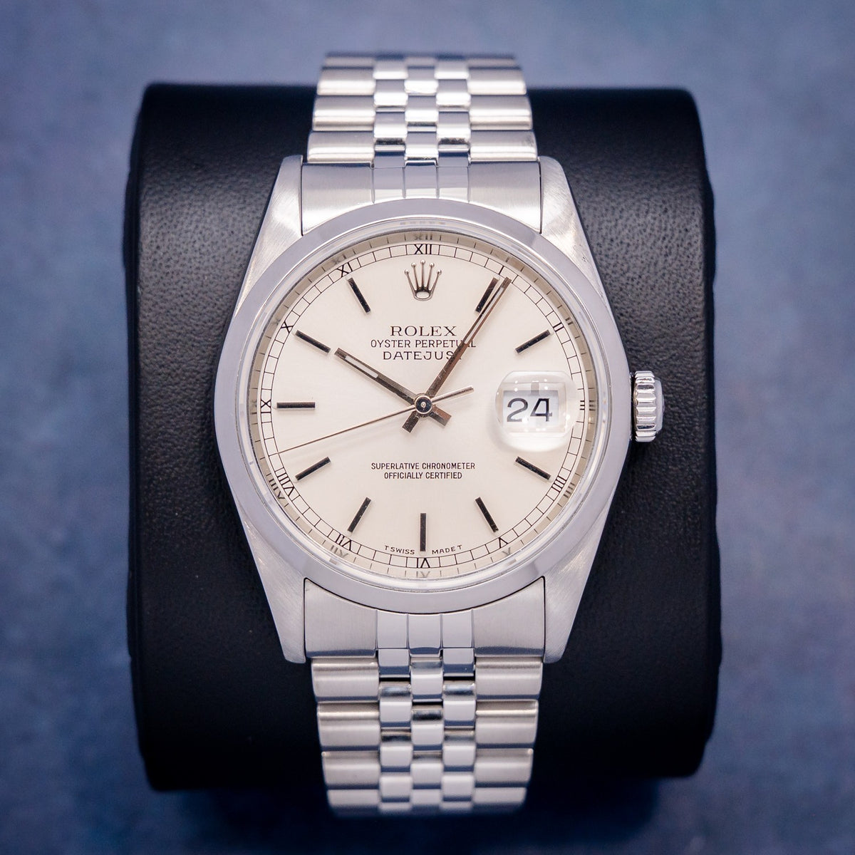 Rolex Datejust 16200 Jubilee Steel Silver Index Dial – front