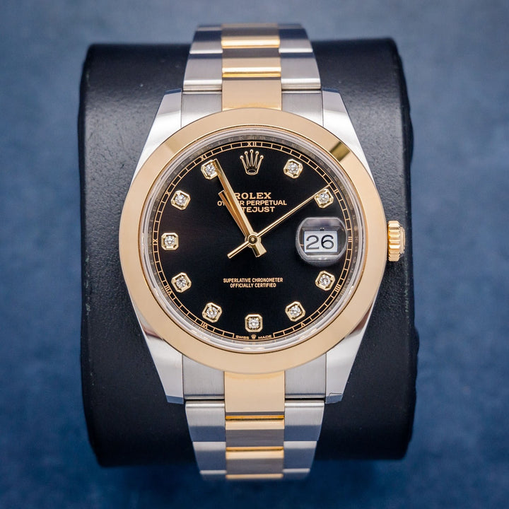 Rolex Datejust 126303 Steel & Yellow Gold Black Diamond Dial – front