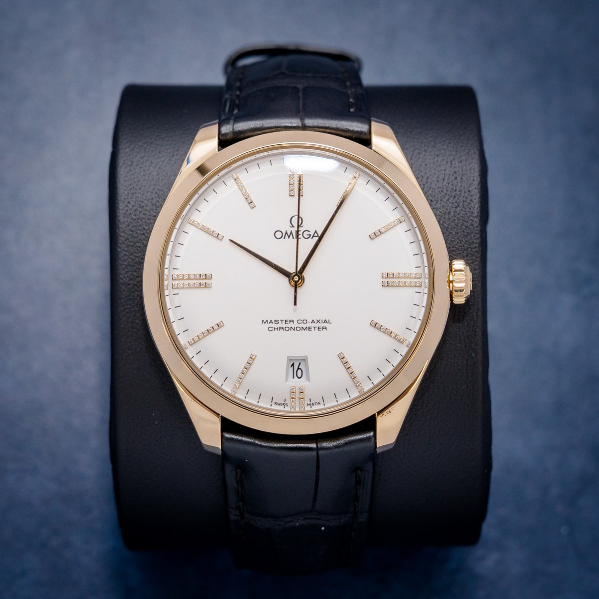 Omega De Ville 432.53.40.21.02.001 Diamond Roman Dial – front