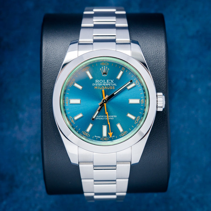 Rolex Milgauss 116400GV Blue Dial – front