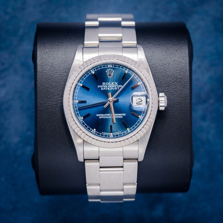 Rolex Datejust 78274 Steel Blue Index Dial – front