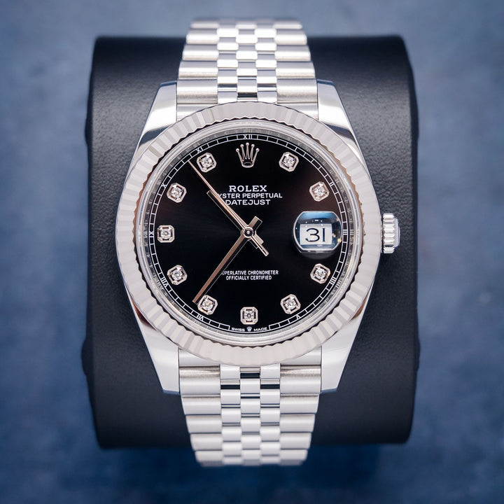 Rolex Datejust 126334 Steel & White Gold Black Diamond Dial – front