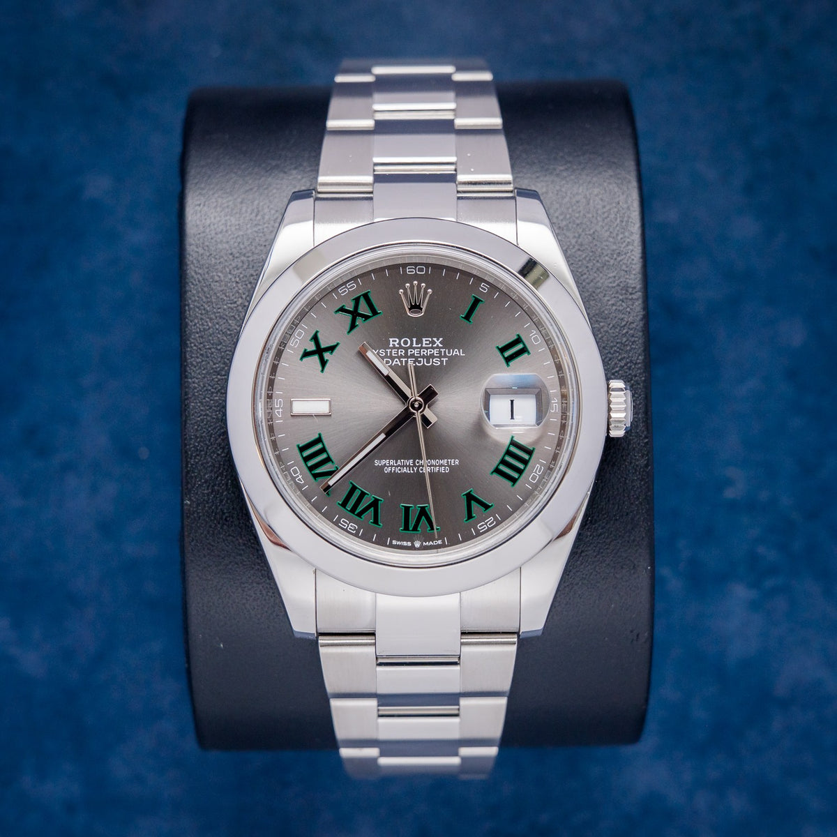 Rolex Datejust 126300 Steel Wimby Wimbledon Dial – front