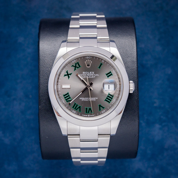 Rolex Datejust 126300 Steel Wimby Wimbledon Dial – front