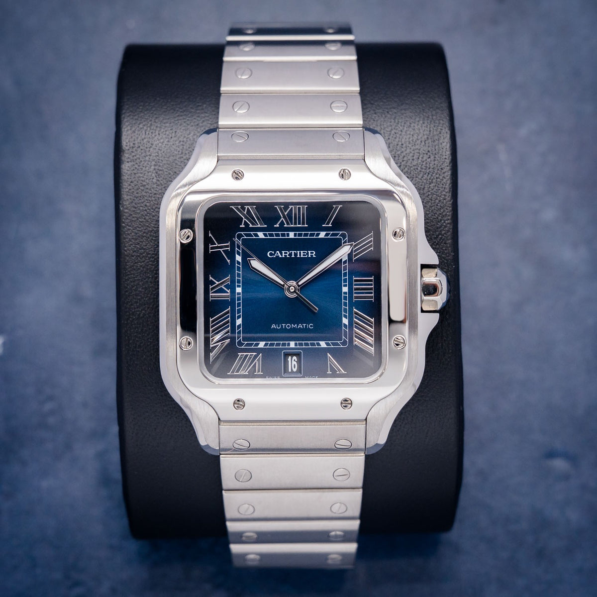 Cartier Santos Large WSSA0071 Blue Dial – front