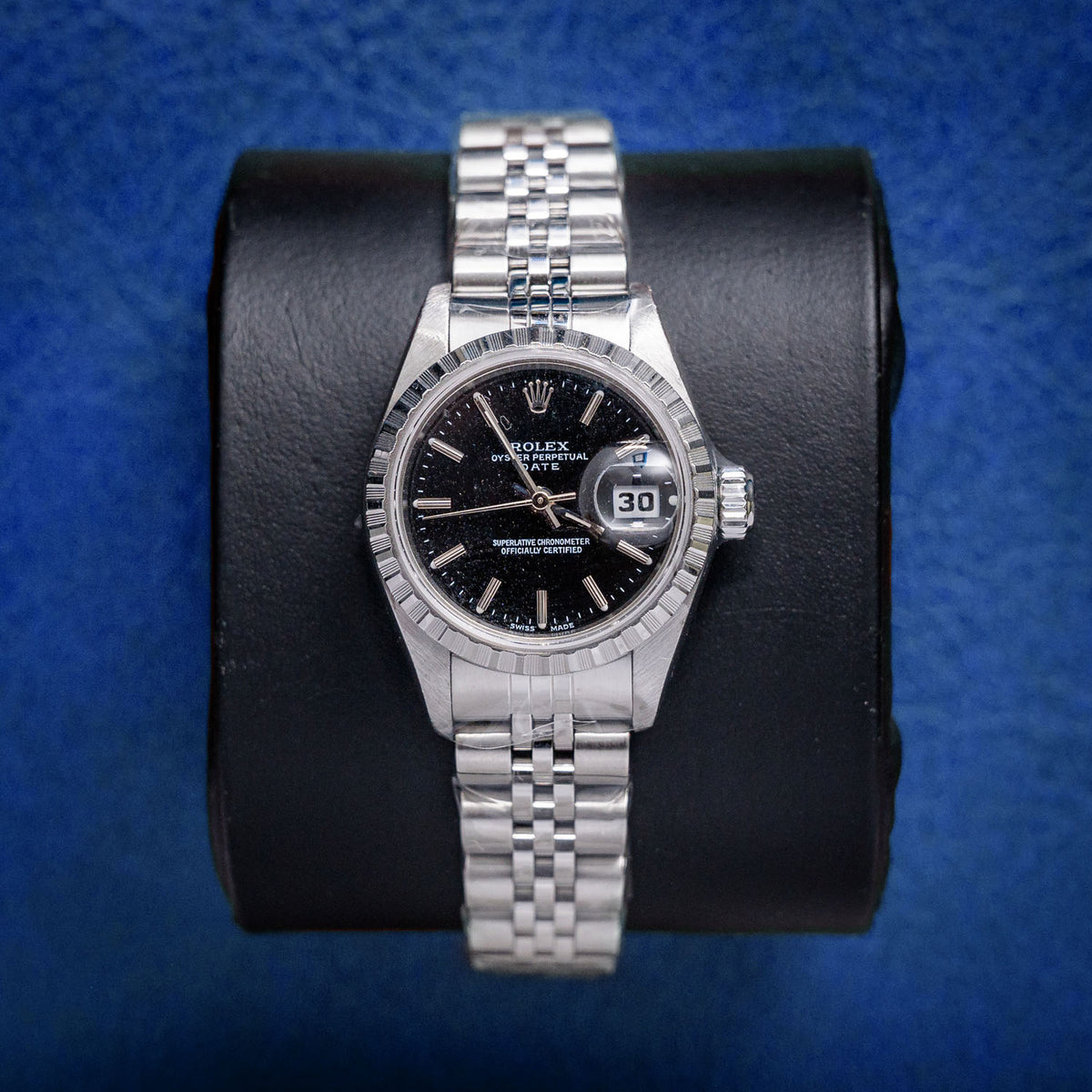 Rolex Datejust 79173 Steel Black Stick Dial – front