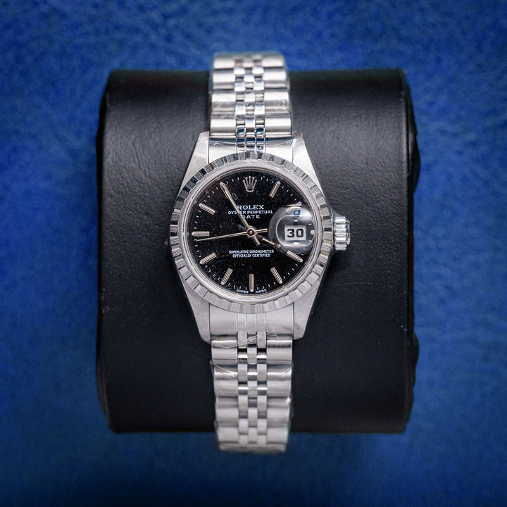 Rolex Datejust 79173 Steel Black Stick Dial – front