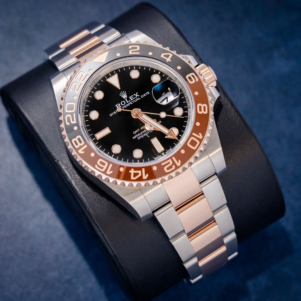 Rolex GMT-Master II 126711CHNR Steel & Rose Gold – dial close-up
