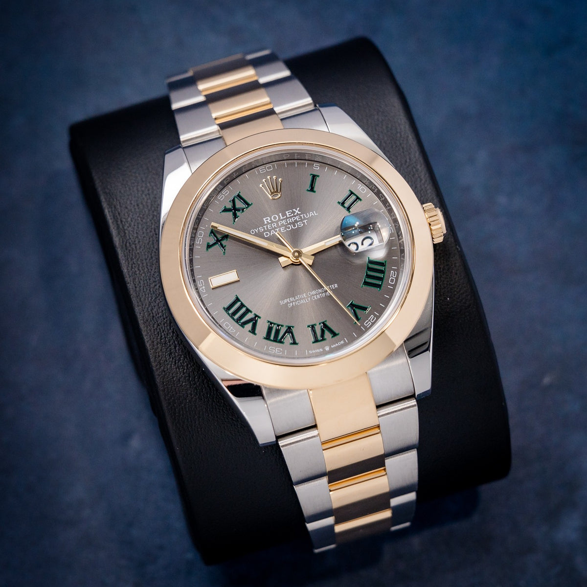 Rolex Datejust 126303 Steel & Yellow Gold Wimbledon Dial – dial close-up