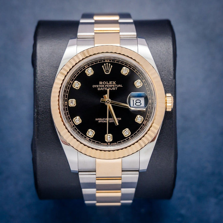 Rolex Datejust 126333 Steel & Yellow Gold Black Diamond Dial – front