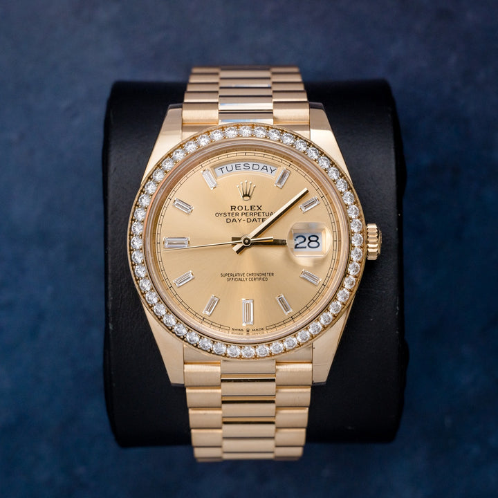 Rolex Day-Date 228348RBR Champagne Diamond Dial – front