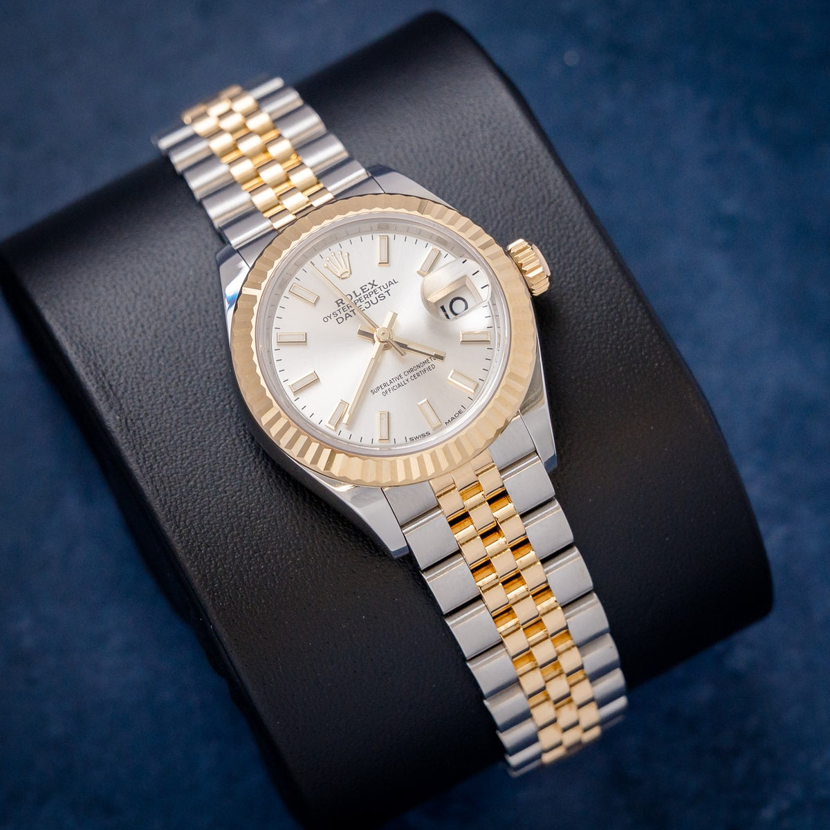 Rolex Datejust 279173 Steel & Yellow Gold Silver Index Dial – dial close-up