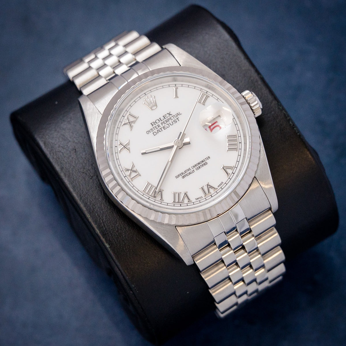 Rolex Datejust 16234 Roman Dial – dial close-up