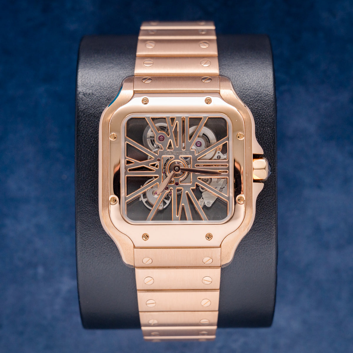 Cartier Santos Skeleton WHSA0016 Rose Gold – front