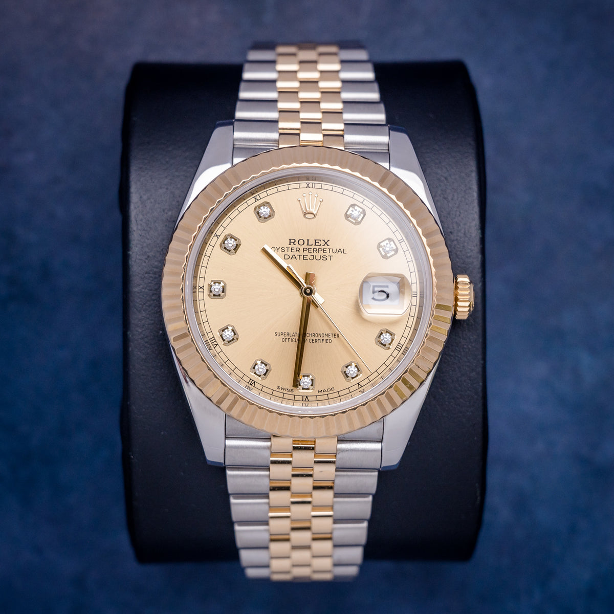 Rolex Datejust 126333 Steel & Yellow Gold Champagne Diamond Dial – front