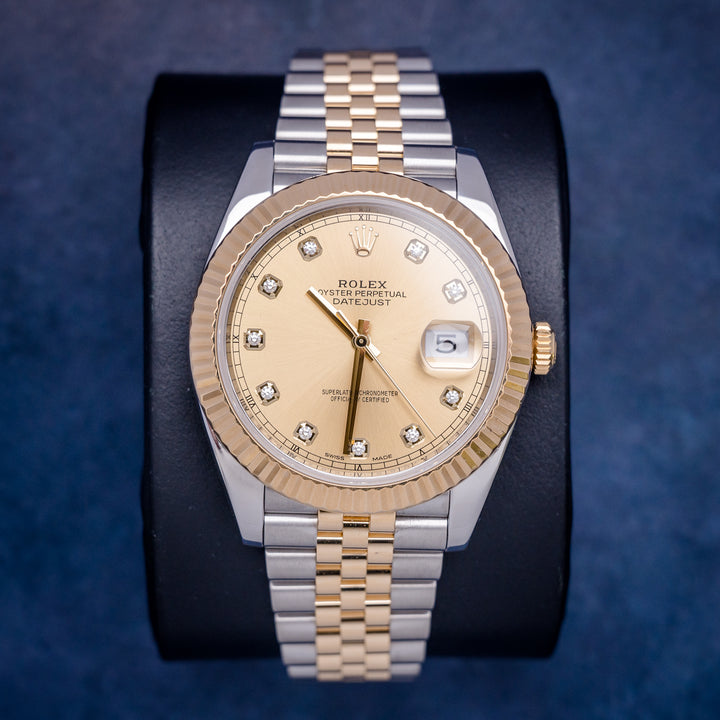 Rolex Datejust 126333 Steel & Yellow Gold Champagne Diamond Dial – front