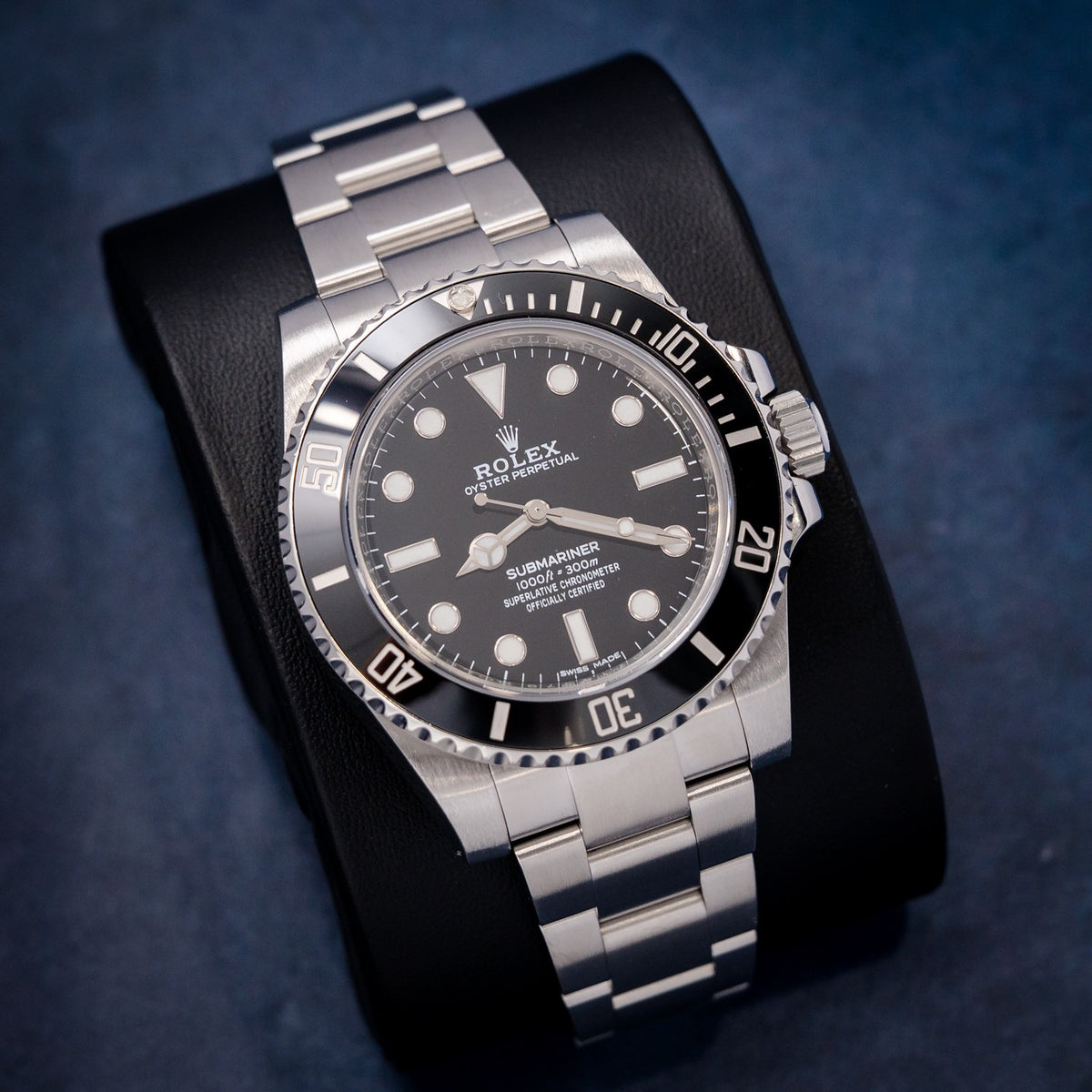 Rolex Submariner No Date 114060 Ceramic – dial close-up