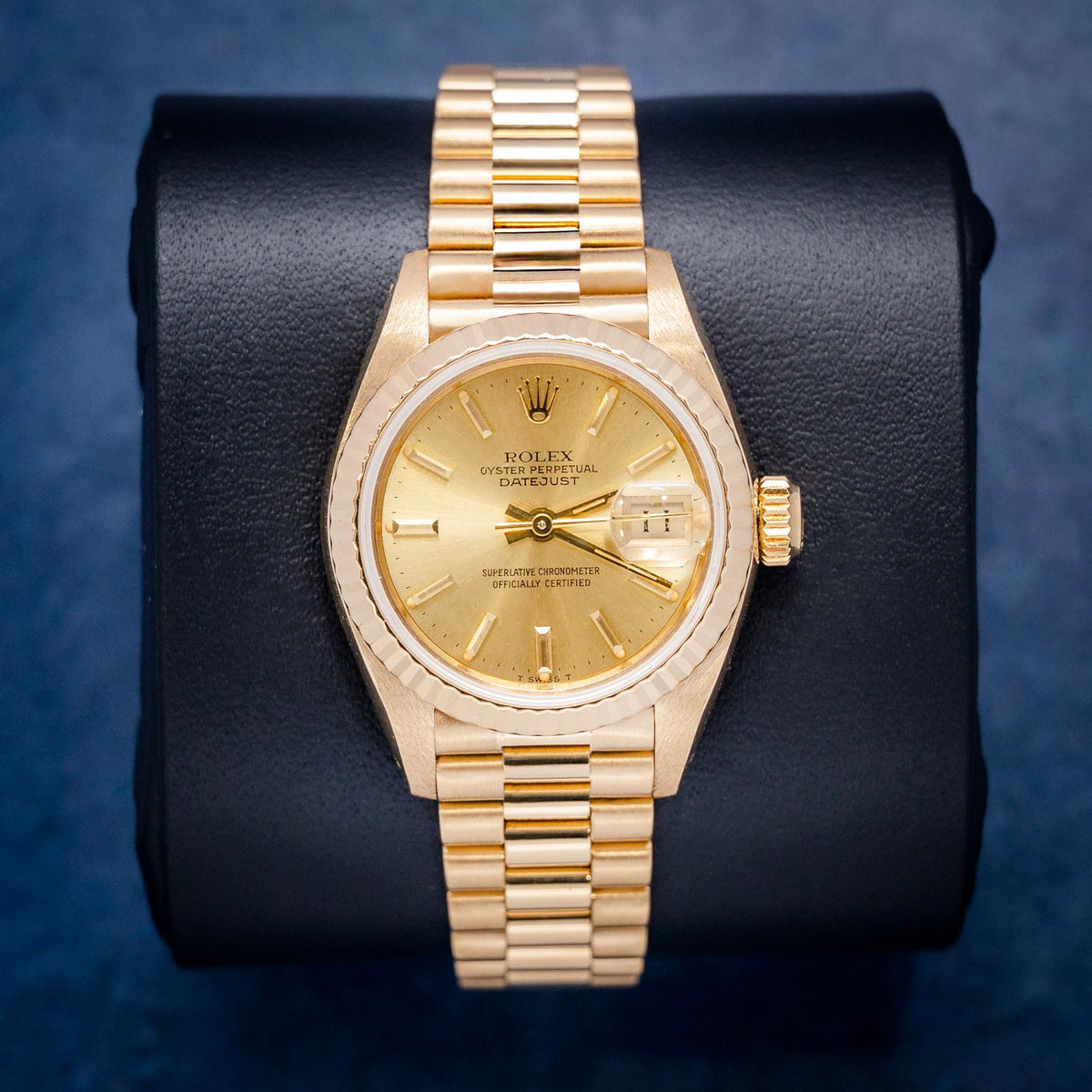 Rolex Datejust 69178 Yellow Gold Champagne Index Dial – front