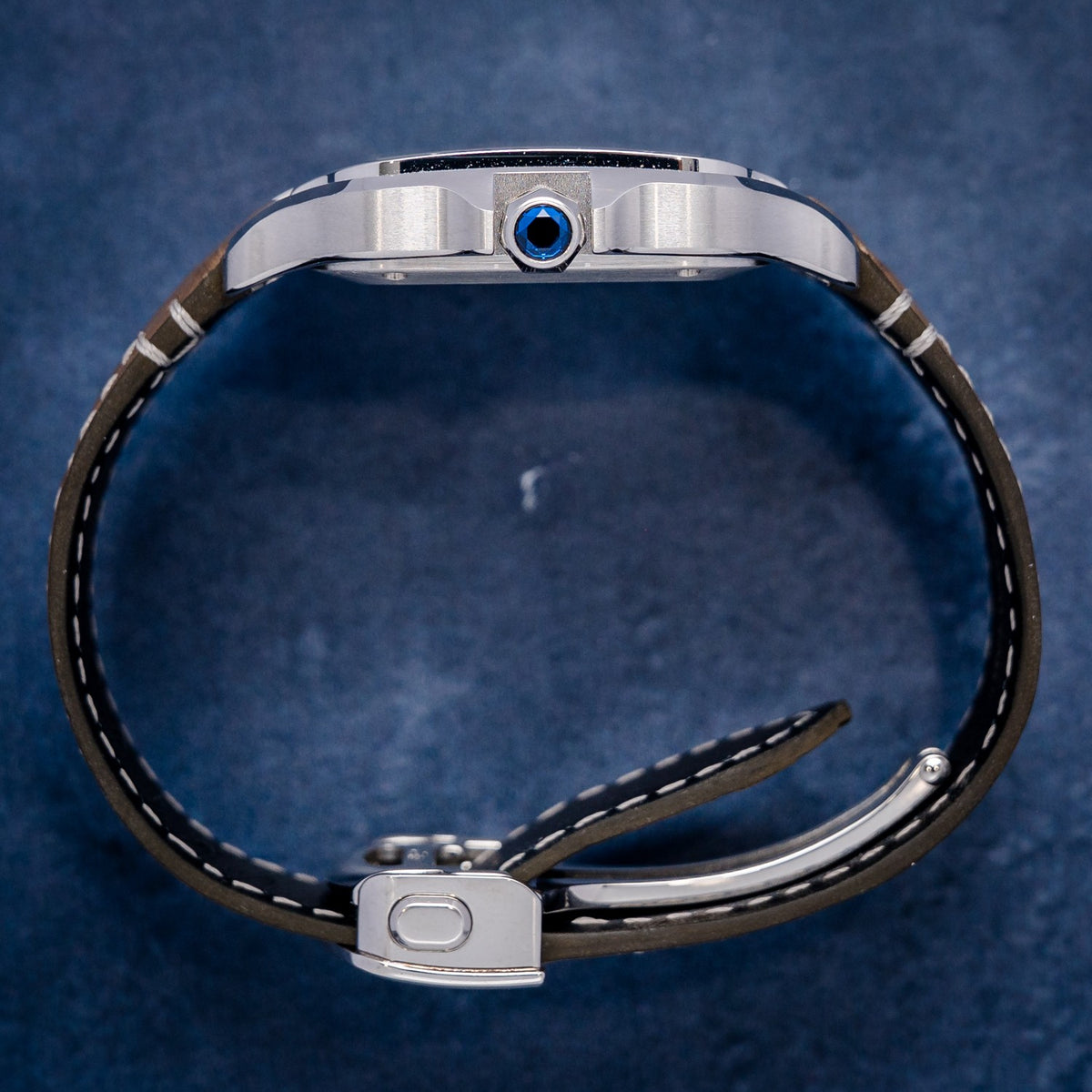 Cartier Santos Large WSSA0065 Steel Chocolate Gradient Dial – detail