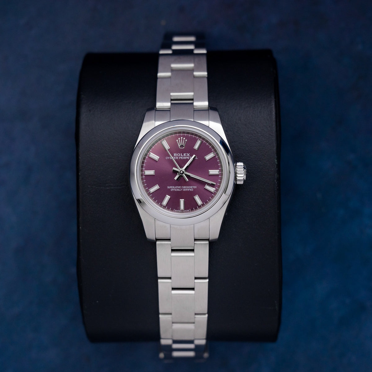 Rolex Oyster Perpetual 176200 Purple Dial – front