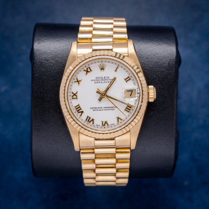 Rolex Datejust 68278 Yellow Gold Roman Dial – front