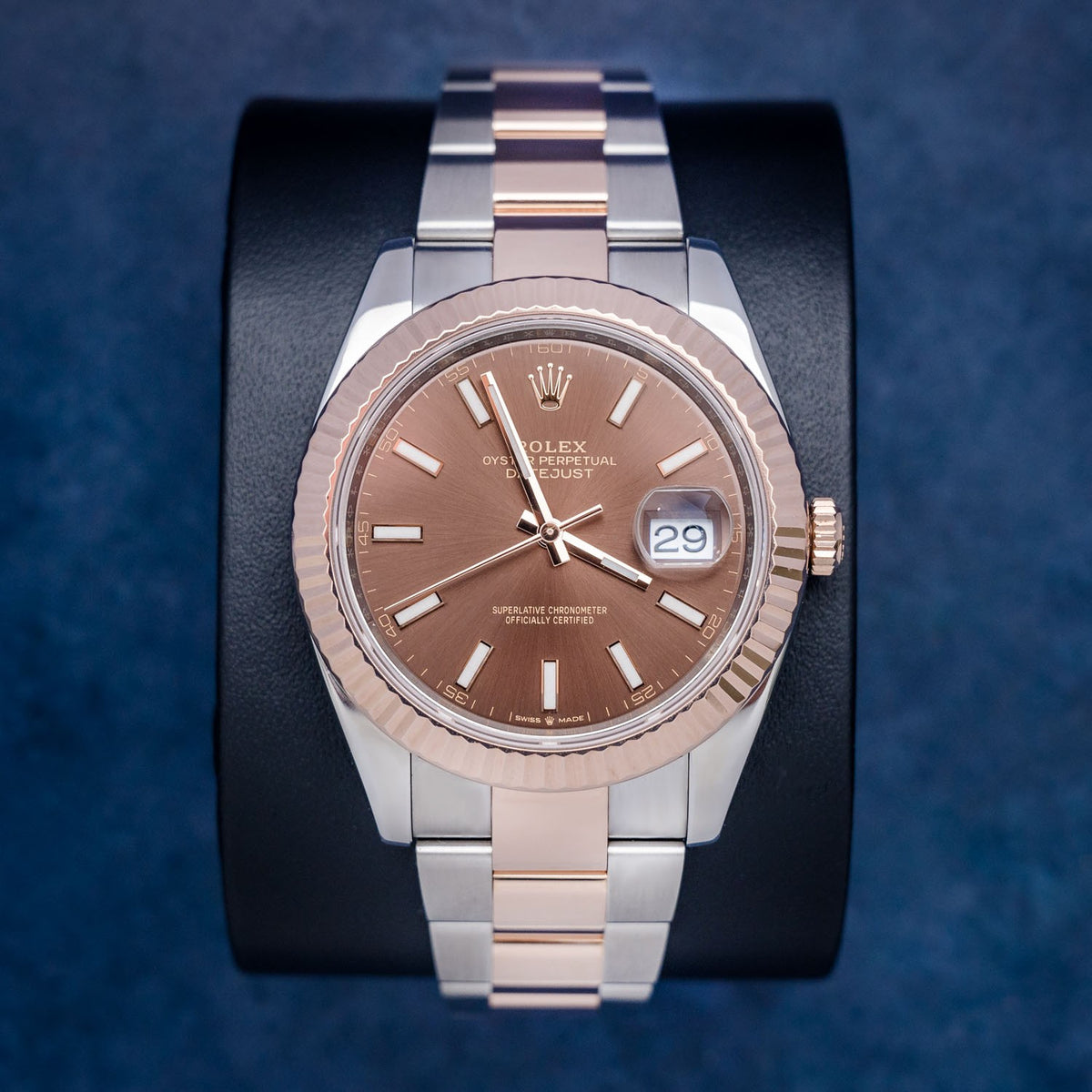 Rolex Datejust 126331 Steel & Rose Gold Chocolate Index Dial – front