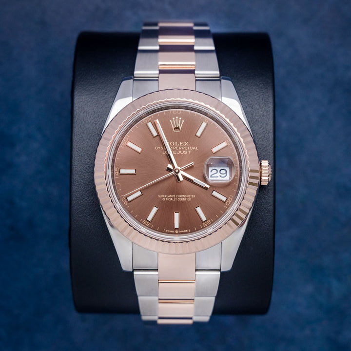 Rolex Datejust 126331 Steel & Rose Gold Chocolate Index Dial – front