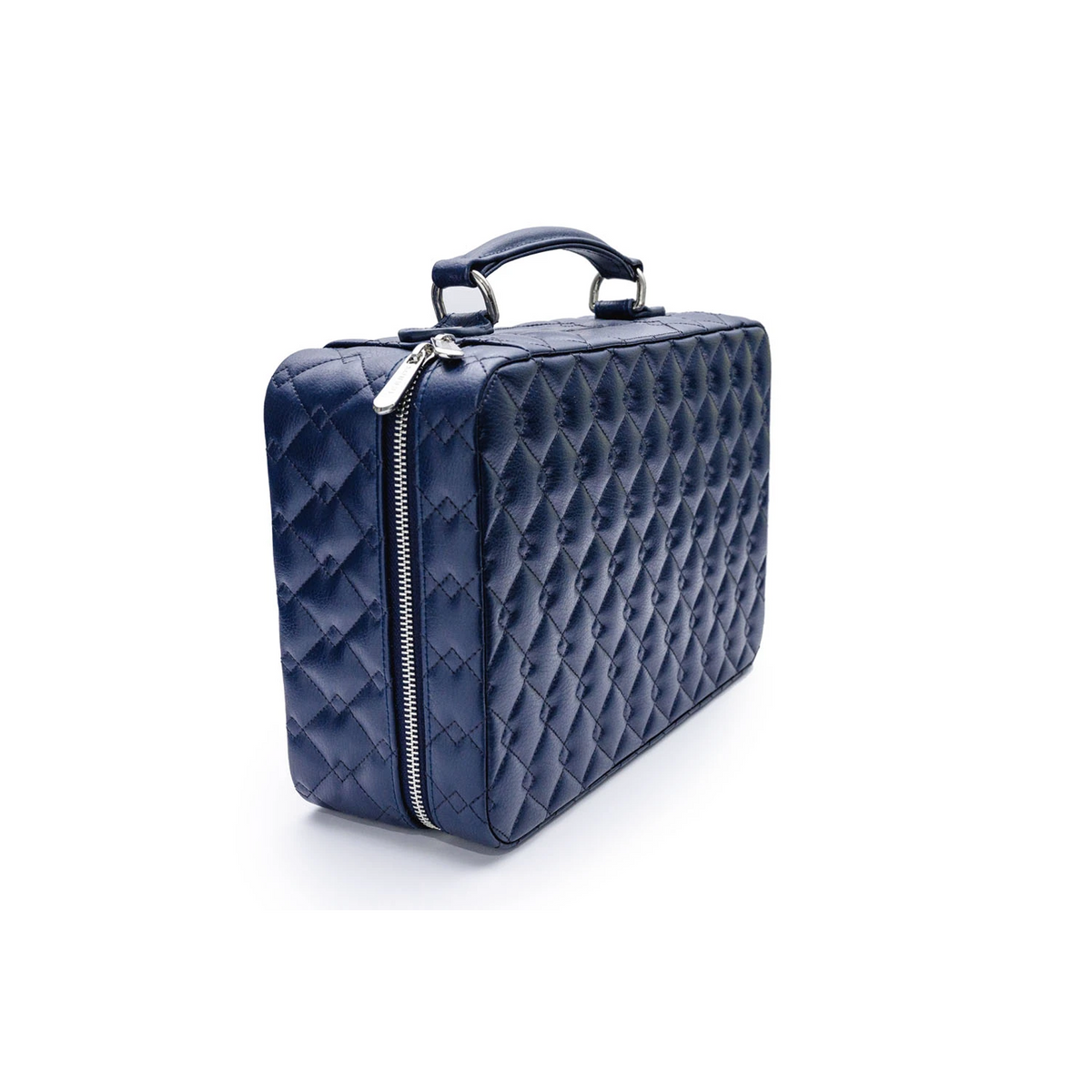 Icebox Large Traveler Case in navy, 8-watch capacity, exterior view 2