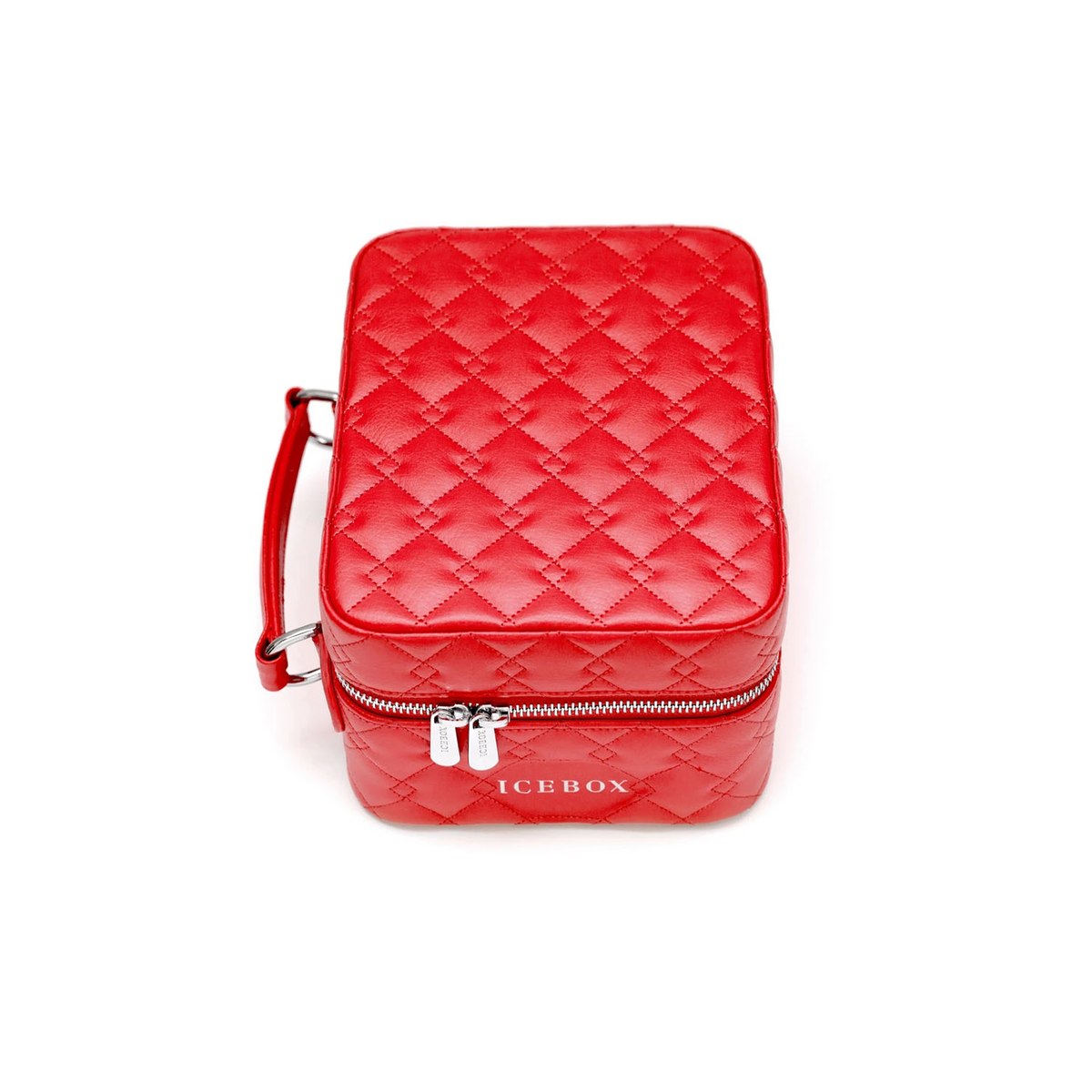 Icebox Medium Traveler Case in red, 4-watch capacity, exterior view